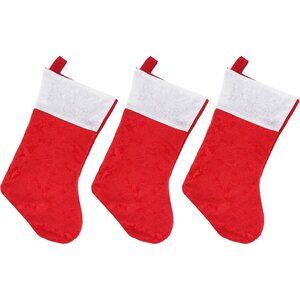 Home 16" Red Traditional Christmas Decorations Stockings with White Cuffs